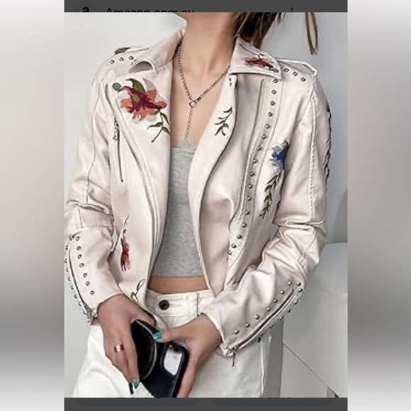 NWT Ly Varey Lin Faux Embroidered Moto Jacket Size 2XL - Picture 8 of 15